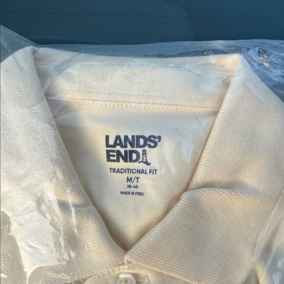 Set of 2 Lands’ End Men’s M Tall Polo Supima Cotton Traditional Fit Shirt Yellow - Picture 2 of 9